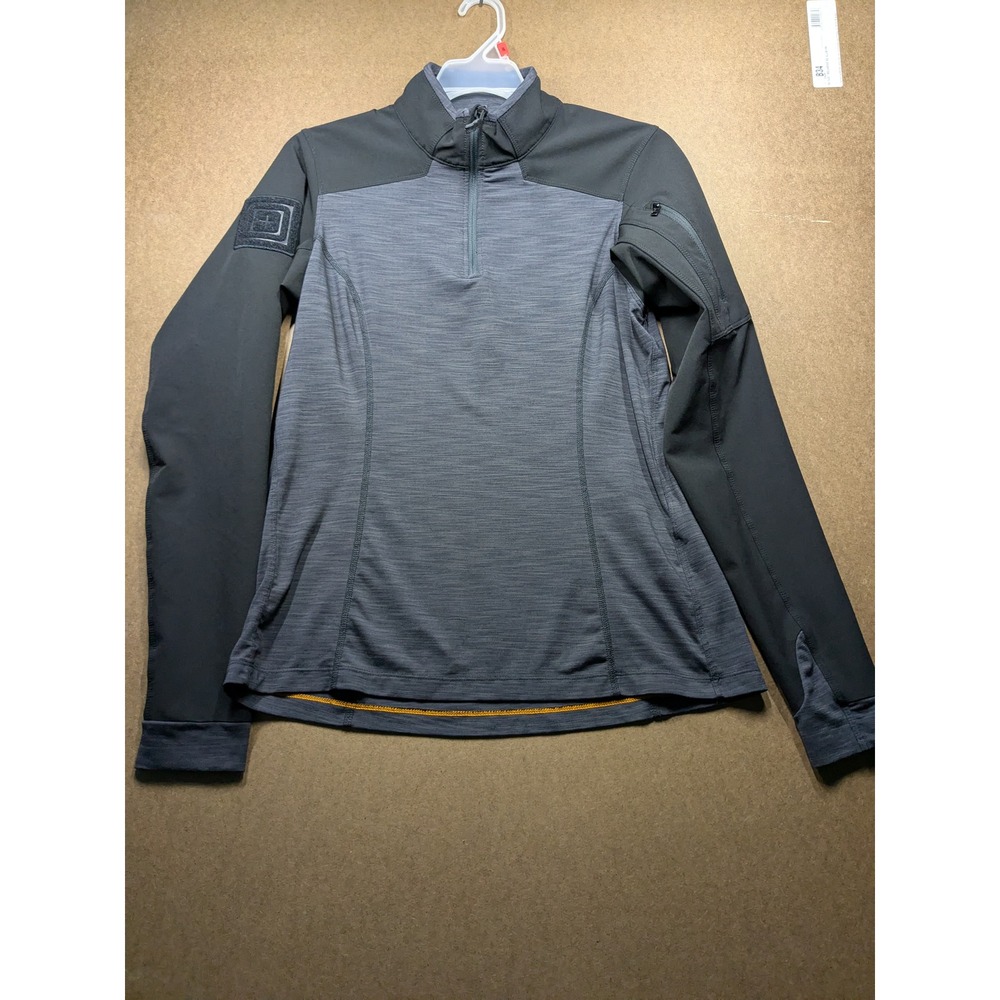 5.11 Tactical Rapid Assault Shirt Grey Black Quarter Zip Pullover Womens Small
